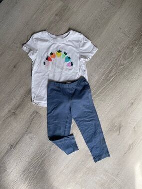 Cat & JackT-Shirt with Rainbow Strawberries + Leggings Kids Matching Set
